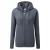 Russell Dames Premium Authentieke Hoodie met rits (3-laagse stof) (Konvooi Grijs)