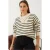 Gestreepte Boxy Crop Trui met Ritskraag