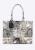 Wittchen Dames jacquard-patroon shoppertas, zwart en crème