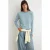 TRENDYOLMİLLA Dames Blauw Gestreept Lang Regular fit T-shirts