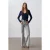 Slim Fit V-hals Geribbelde Gebreide Trui