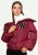 Wittchen Dames Oversized Jas met Imitatie Schapenvacht Kraag, Donkerrood