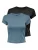 ONLY Shirt  cyaan blauw / zwart