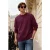 TRENDYOL MAN Heren Bordeaux Effen Lang Regular fit Sweatshirts