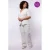Exxcellent regular high waist pantalon met krijtstreep wit
