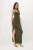 TRENDYOLMİLLA Dames Kaki Effen Maxi Mouwloos Recht Avond & Gala Jurk