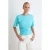 TRENDYOLMİLLA Dames Turquoise Effen Driekwart mouw Getailleerd T-shirts