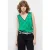 The Kooples Top Sans Manches Details Dentelles Green