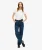Denim Timmermansbroek van Biokatoen met Middelhoge Taille Donkerblauw
