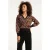 Smashed Lemon Retro gebreide top in bruin en zwart met v-hals en kraag |