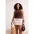 Trendyol Curve Dames Bruin Effen Mouwloos Getailleerd Grote maten Blouses