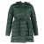 Max Mara Gewatteerde Jas met Ceintuur en Bontafwerking in Groene Polyamide
