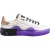 Dolce & Gabbana Witte Paarse Leren Lage Sneakerschoenen