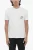 Katoenen slim fit I SEE YOU T-shirt met ronde hals in het wit