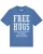 Watapparel Shirt ‘Free hugs to save the world’  lichtblauw / wit