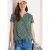 Cecil Dames Blouse met gespleten hals en minimale print in Groen