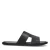 Manfield leren slippers donkerbruin