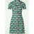 Topvintage exclusive ~ Daisy retro flower jurk in marineblauw en multi