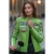 Dames Biker Racing Badges Groen Leren Jas-Esdoorn
