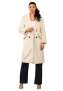 Bershka dames Trenchcoat met twee rijen knopen in Ivoor