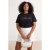 Trendyol Curve Dames Zwart Geborduurd Kort Regular fit Grote maten T-shirts