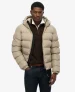 Sports Pufferjas met Capuchon Beige