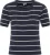 Dreimaster Trui met korte mouwen bridgeport Dames marine wol wit