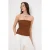 TRENDYOLMİLLA Dames Bruin Effen Mouwloos Regular fit Blouses