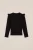 WE Fashion – Meisjes geribd T-shirt – Regular fit – Zwart – Katoen –
