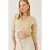 Gestructuurd V-Hals Losse Crop Brei Top