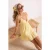TRENDYOLMİLLA Dames Geel Mini Mouwloos Strandkleding Strak Strandjurken