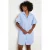 LOLALIZA korte gestreepte blousejurk met borduursels – blauw