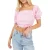 Brave Soul Crop-top met pofmouwen voor dames (Roze)
