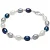 Valero Pearls Armband  enziaan / duifblauw / zilver / wit