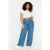 Trendyol Curve Dames Donkerblauw Effen Wijde pijp Hoge taille Grote maten Jeans