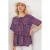 Patroon Blouse met Ronde Hals en Strikdetail