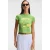 Bedrukt cropped T-shirt met ronde hals