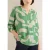 Cecil Dames Gedessineerde blouse met gespleten hals in Groen