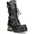 New Rock leren gothic halfhoge kuitlaarzen voor dames-373-S33