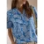 Shirt met gespleten hals en print