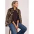 Blouson van imitatiebont met gebreide details en print