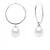 Hoop Dangle Kralen Zoetwater 7-8mm White Pears 925