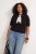 Trendyol Curve Dames Zwart Colorblock Kort Getailleerd Grote maten Blouses