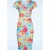 Abigail Tropical pencil jurk in lichtblauw en multi