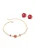faina Sieraden set  goud / rood / transparant