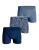 Björn Borg – 3 Paar Herenshorts van Katoen met Comfort Stretch – Blauwe Mix