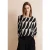 Street One Dames Shirt van materiaalmix met print in Zwart