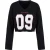 TRENDYOLMİLLA Dames Zwart Met grafische print Lang, Oversized Sweatshirts