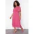 Trendyol Curve Dames Roze Dierenprint Midi Kort Casual A-lijn Grote maten Jurk