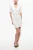 Mini-jurk met korte mouwen en decoratieve knopen in wit